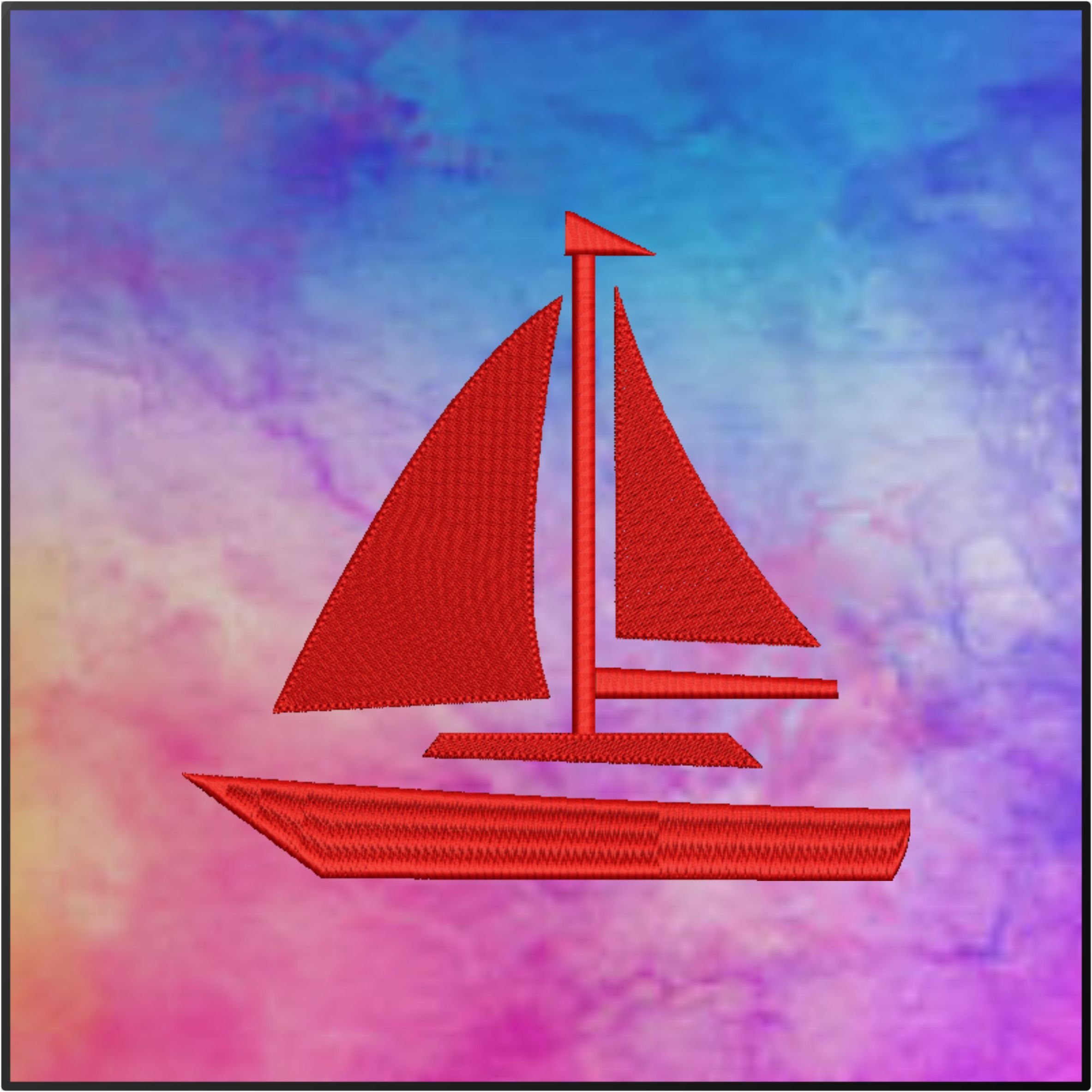 Boat Machine Embroidery Design 3 Sizes Etsy