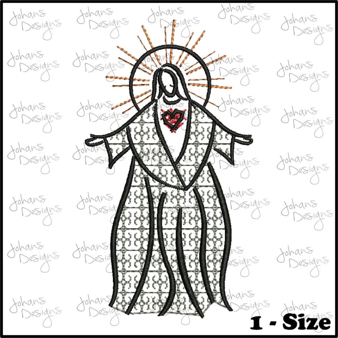 Jesus Embroidery Design Etsy