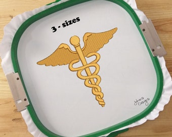 Diseño de bordado de símbolo de medicina