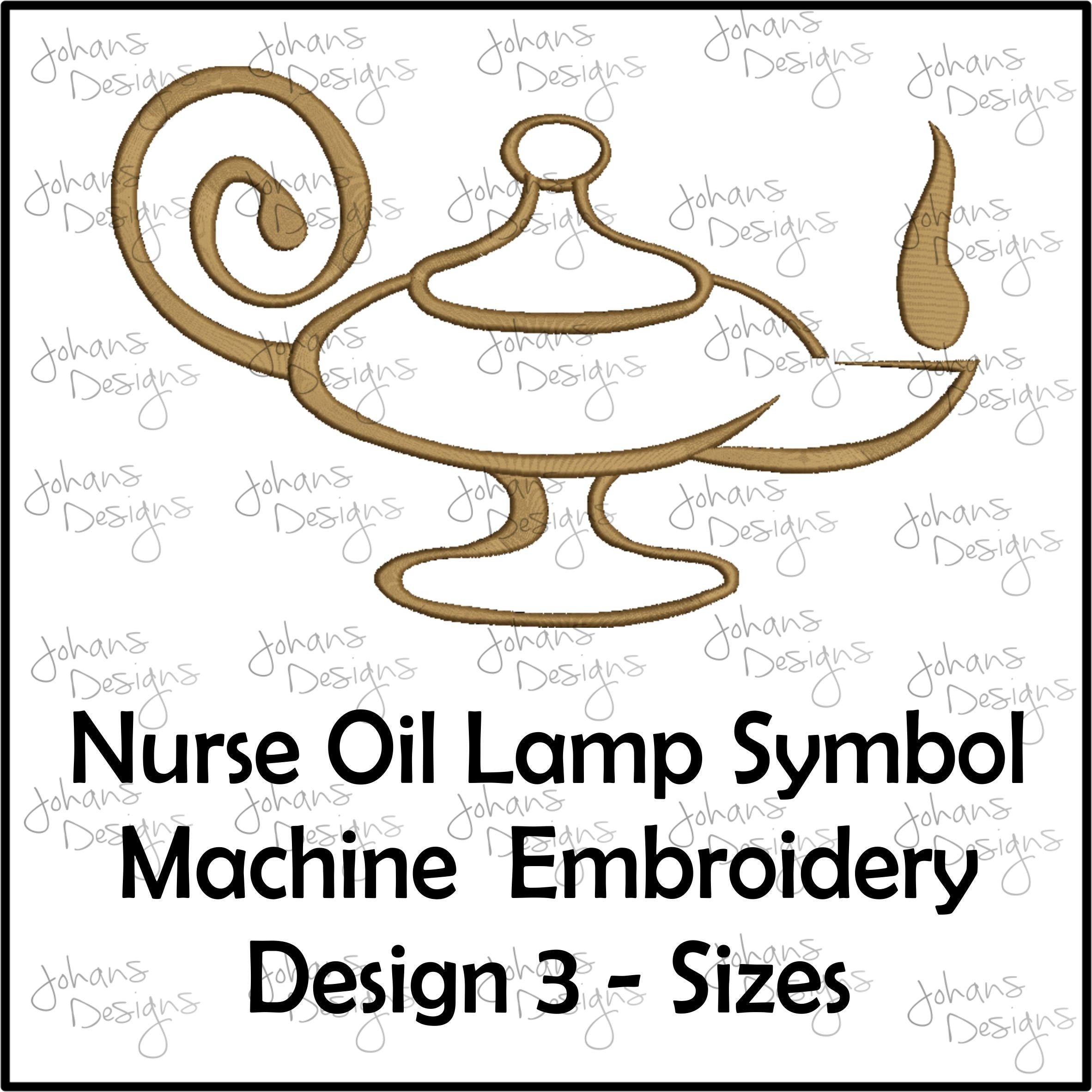 Nurse Oil Lamp Symbol Machine Embroidery Design 3 Sizes Etsy UK