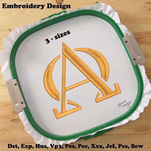 Alpha and Omega Religious Embroidery Design