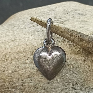Heart Necklace Pendant 925 Silver Patina Vintage Gift 21 x 11 mm Love Partner Wedding Pendant Women