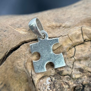 Puzzle piece 925 silver vintage gift 18 x 10 mm with patina pendant necklace pendant retro timeless puzzle