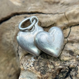 Heart 830 silver vintage gift 16 x 14 mm with patina pendant necklace pendant retro timeless fashion rarity modern