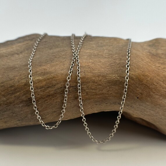 Anchor Chain 925 Silver 39 Cm Long 1.1 Mm Wide Vintage Silver 