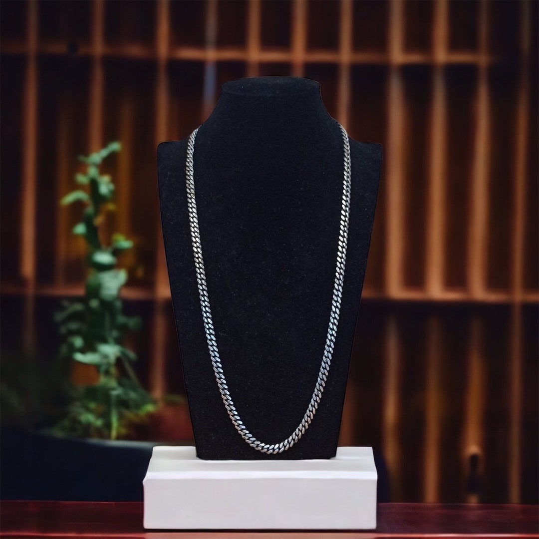 Curb Chain 925 Silver 61 Cm Long 5.7 Mm Wide Vintage Gift Design Heavy ...