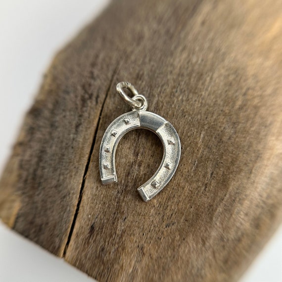 Horseshoe 830 silver vintage gift 17 x 11 mm with… - image 4