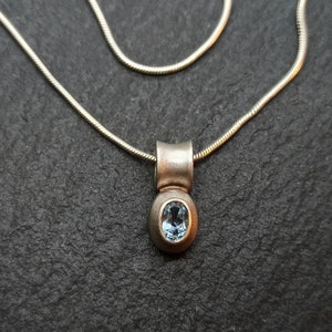 Delicate silver chain with pendant zirconia 46 cm in 925 silver vintage gift ladies pendant necklace snake chain