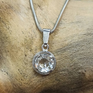 Snake chain 925 silver 44 cm long with 835 zirconia pendant vintage gift design ladies silver chain necklace chain pendant
