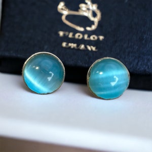 Gemstone Stud Earrings 925 Silver 5 mm Ladies Jewelry Vintage Gift Patina Retro Timeless Modern Earrings