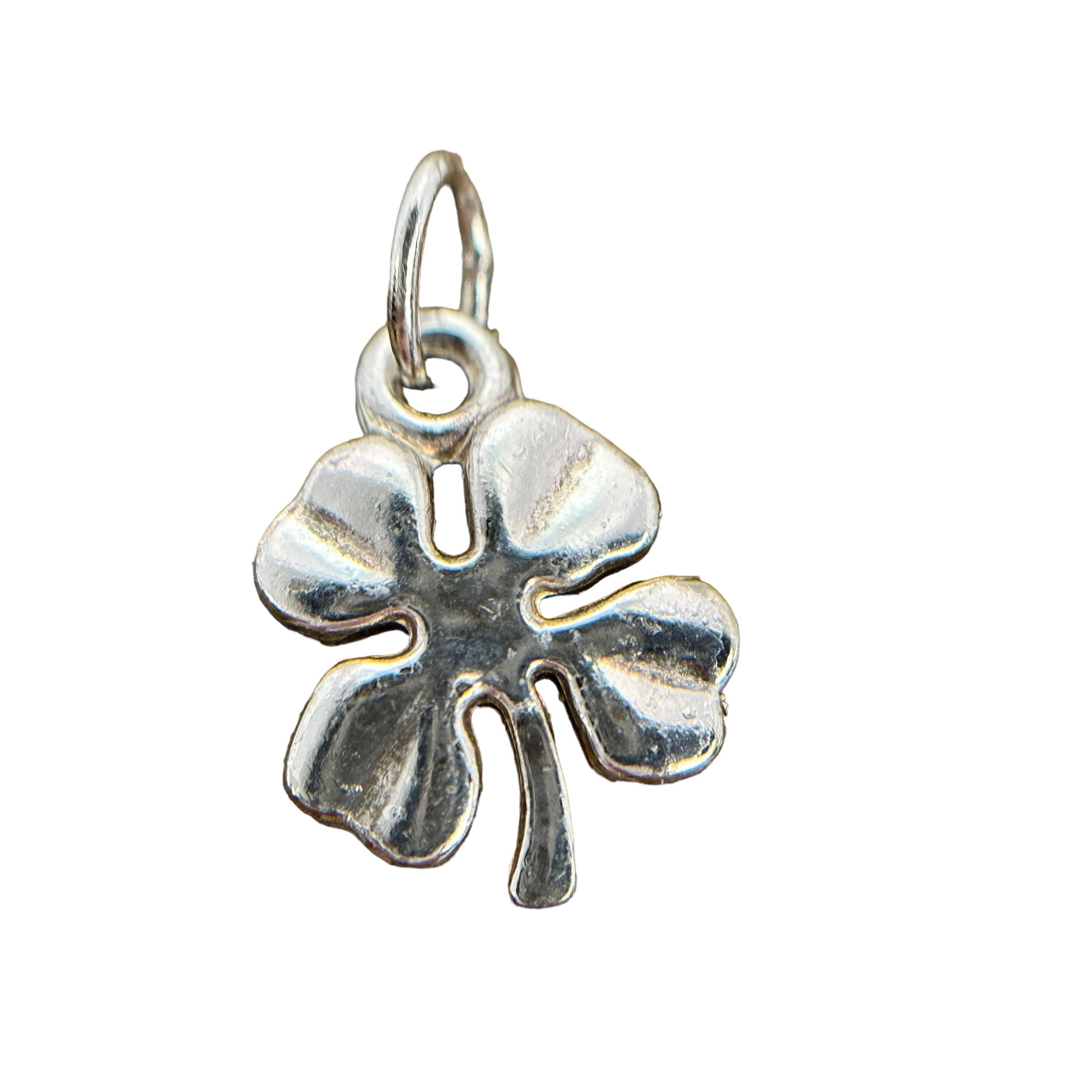 Small Clover Leaf Pendant 835 Silver 16 X 10 Mm Vintage Gift