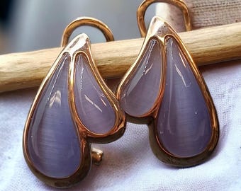 Gemstone stud earrings 925 silver vintage 22 x 13 mm drop design ladies noble chalcedony exclusive eye-catcher jewelry earrings gold-colored