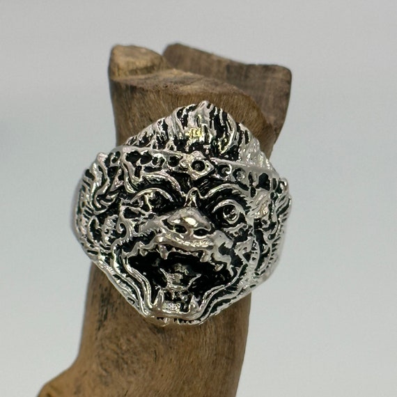 Dragon ring real silver size. 60 19.1 mm patina g… - image 6