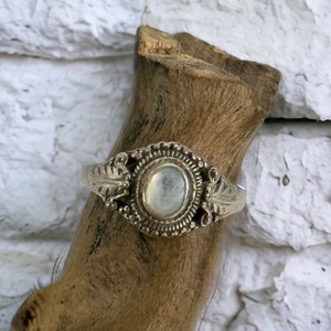 Art Nouveau ring 925 silver 18.4 mm size 57 gift ladies patina silver ring classic simple design stylish retro Art Deco shell