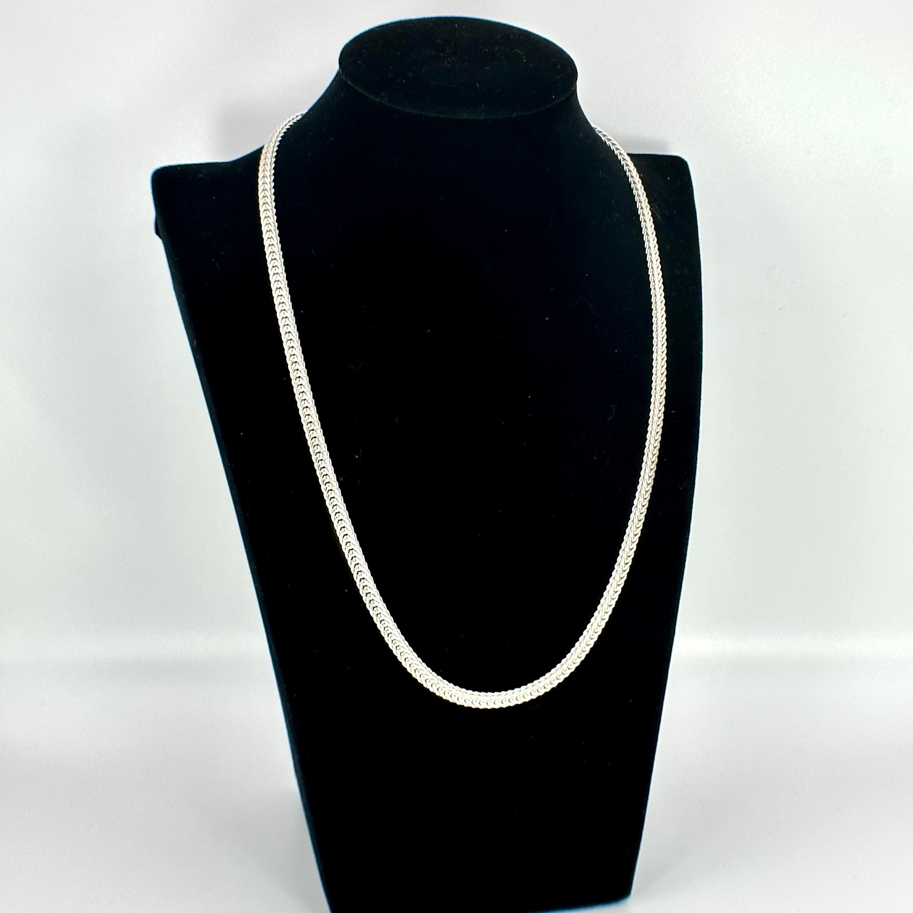 Fox Tail Silver Chain, 835 Silver, Gift, 49 Cm Long, 4.6 Mm