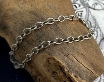 Children's bracelet 925 silver 17 cm vintage patina 4 mm wide gift anchor chain design noble retro timeless