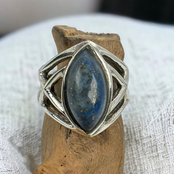 Art Deco Ring 925er Silber 18,1 Gr. 57 Lapislazul… - image 1