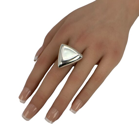Design Ring 925 Silver Ladies Vintage 16.7 Mm Size 52 Silver Design Ring 925 Silver Ladies Vintage 16.7 Mm Size 52 Silver