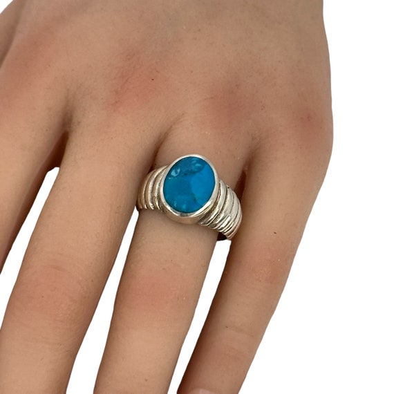 ターコイズリング シルバー925 18.2mmサイズ。 57 ジェムストーン