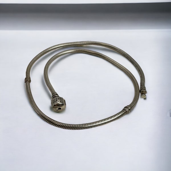 Silberkette für Charms 925er Silber Damen Schmuck Vintage Geschenk Patina 40cm Halskette Collier Luxus Retro Beads Sim Stars