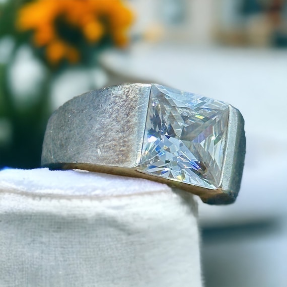 Gemstone ring 925 silver s.Oliver Vintage 18.8 mm… - image 1