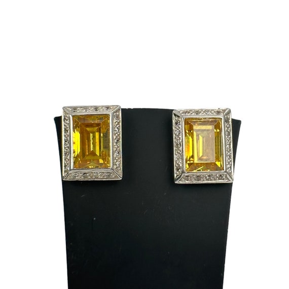 Art Deco stud earrings 925 silver vintage gift pa… - image 3