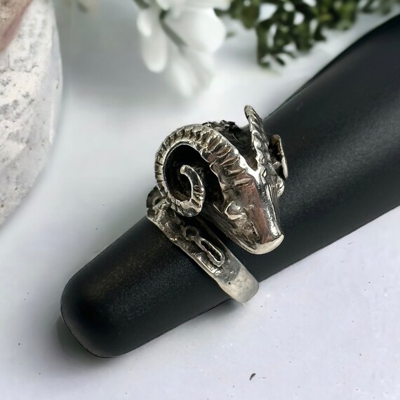 Bague Belier Bague femme 16 5 mm taille 52 argent veritable rare cadeau vintage rare rarete bague en argent signe du zodiaque bague en argent Etsy France