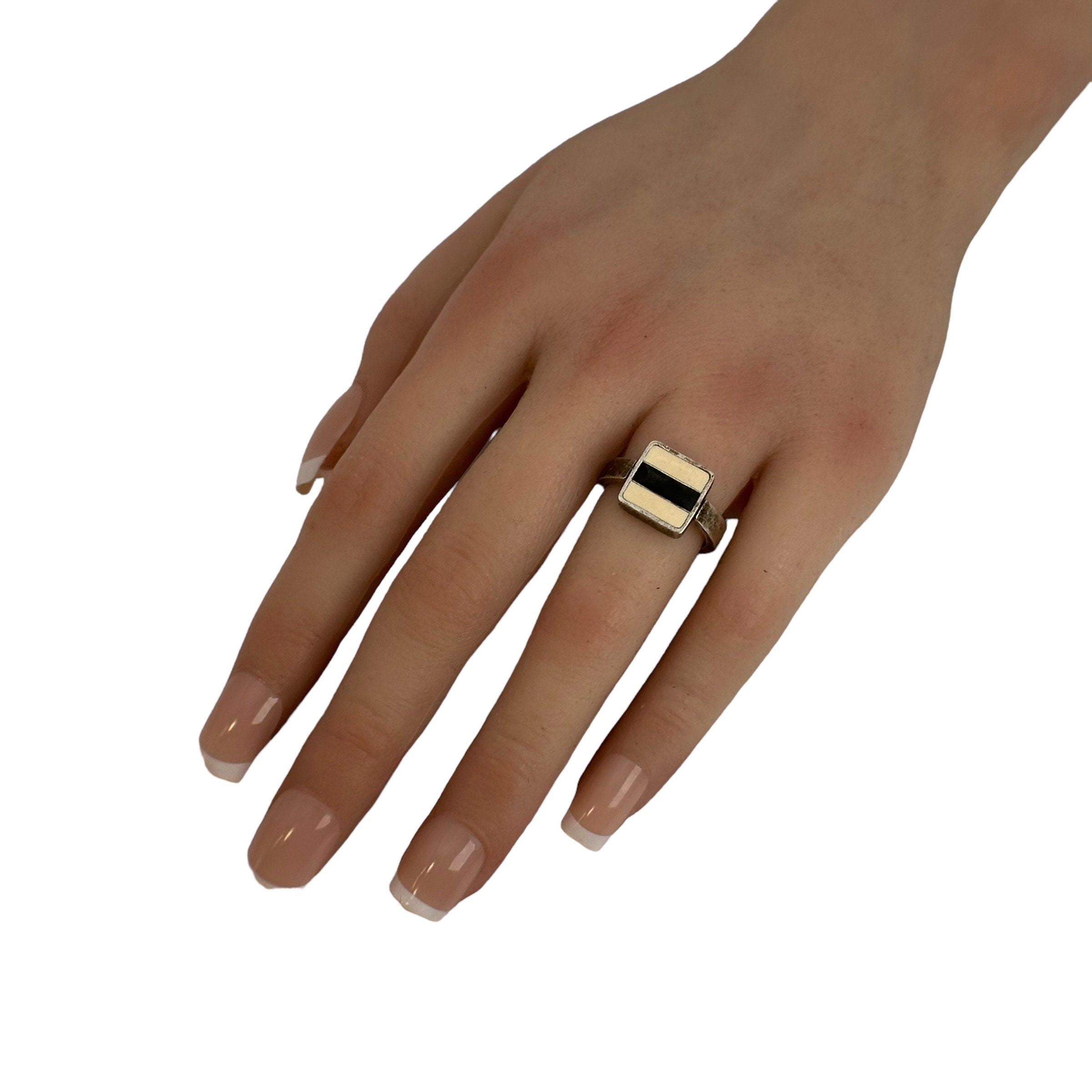 ハンター Esprit Patina Ring 925 Silver Size 51 16.3 Mm Vintage Gift