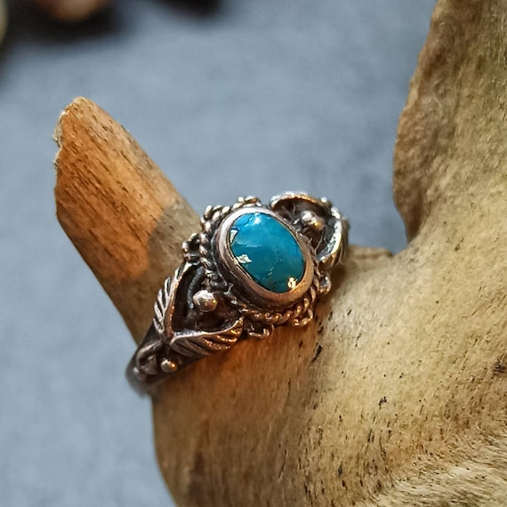 SILVER925 TURQUOISE DESIGN RING/シルバー/リング Vintage silver925 turquoise design ring / 古着 ヴィンテージ