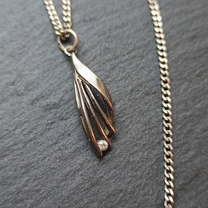 Silver chain 56 cm 835 silver with pendant zirconia set vintage gift patina ladies pendant chain pendant necklace chain