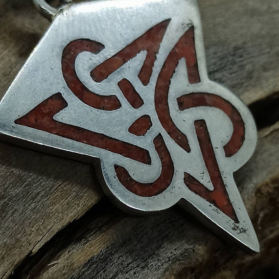 Amulet chain pendant 925 silver 42 x 30 mm Celtic… - image 5