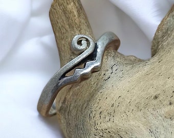 Vintage ring 925 silver 18.6 mm size. 58 Patina Gift Women's Exclusive Silver Ring Pattern Structure