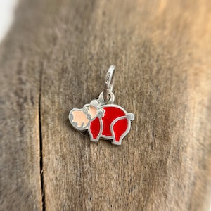 Mini collier hippopotame pendentif 925 argent vintage pendentif cadeau femmes hommes exclusif intemporel rétro pachyderme luxe