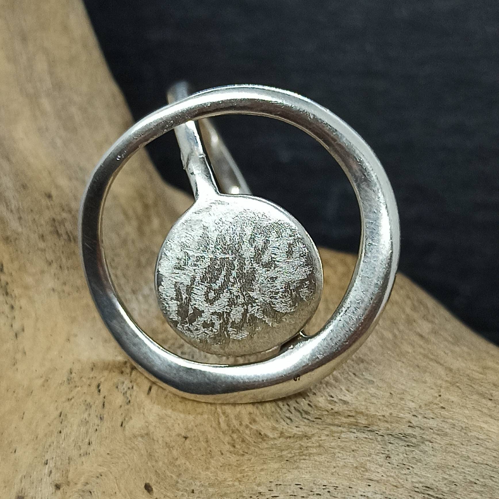 Bague Vintage Artisanale En Argent 925 Style Moderniste - Taille 54 - Occasion