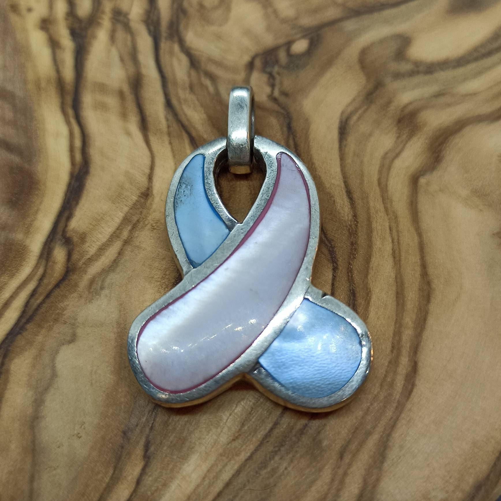 シェル ネックレス ペンダント シルバー 925 34 x 24 mm ヴィンテージ