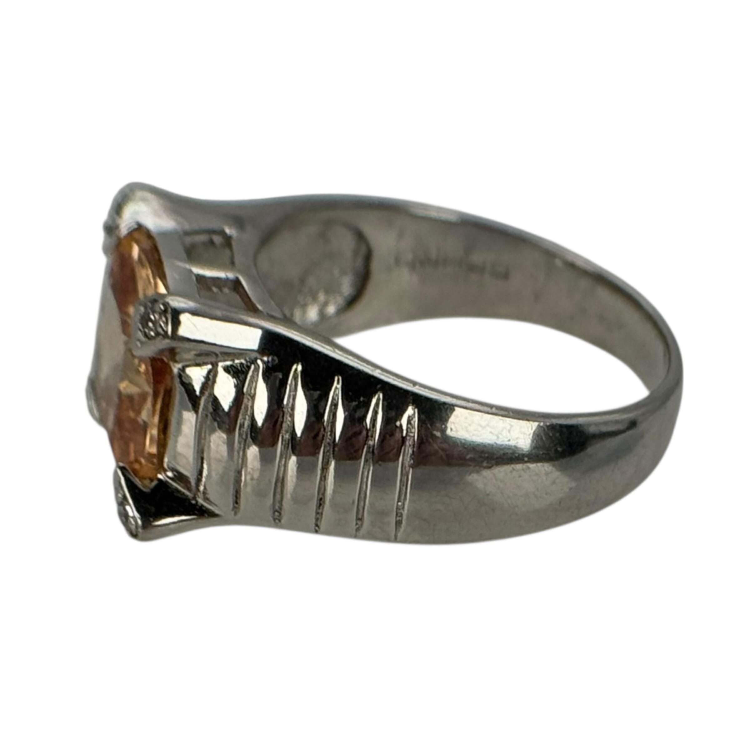 シトリンリング 925 シルバー ヴィンテージ 18.7 mm サイズ 58 ギフト