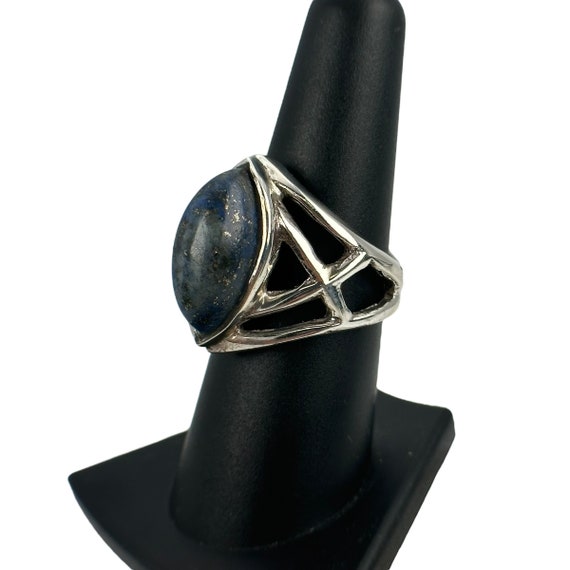 Art Deco Ring 925er Silber 18,1 Gr. 57 Lapislazul… - image 6