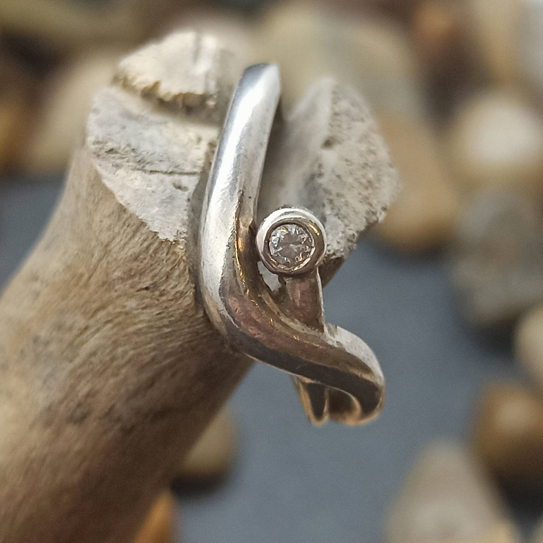 シルバー925リング パール.ジルコニア付き 限定リング 925 シルバー 17.2 mm サイズ 54 ヴィンテージ ギフト