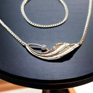 Stylish silver chain 835 silver approx. 41.5 cm zirconia vintage gift exclusive jewelry patina chain ladies necklace luxury