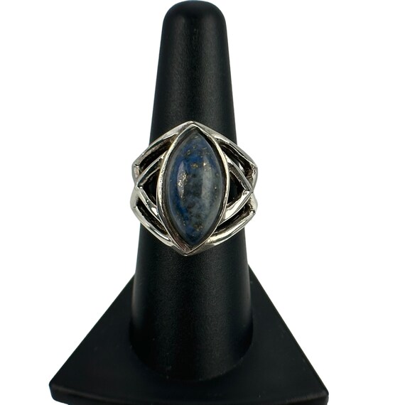 Art Deco Ring 925er Silber 18,1 Gr. 57 Lapislazul… - image 5