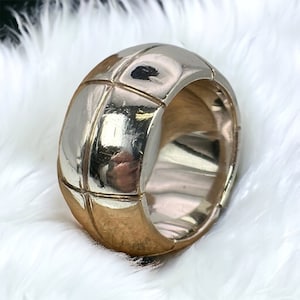 Vintage Ring 925 Silver 17.5 mm Size 55 Patina Gift Ladies Exclusive Silver Ring Pattern Structure Retro Timeless Solid Heavy