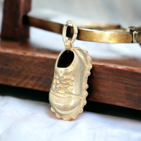 Old shoe chain pendant 835 silver 18 x 10 mm vint… - image 1