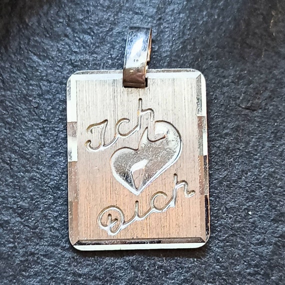 Collier Ras-du-cou Argent 925 Avec Pendentif Décagonal "Je T'aime"