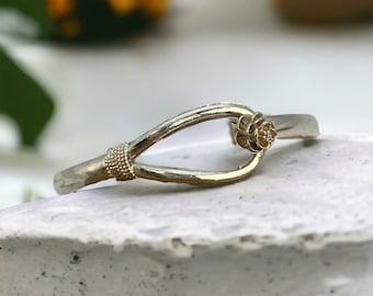 Bangle 925 silver 6.1 cm diameter vintage ladies retro timeless modern eye-catcher with patina