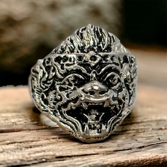 Dragon ring real silver size. 60 19.1 mm patina g… - image 1