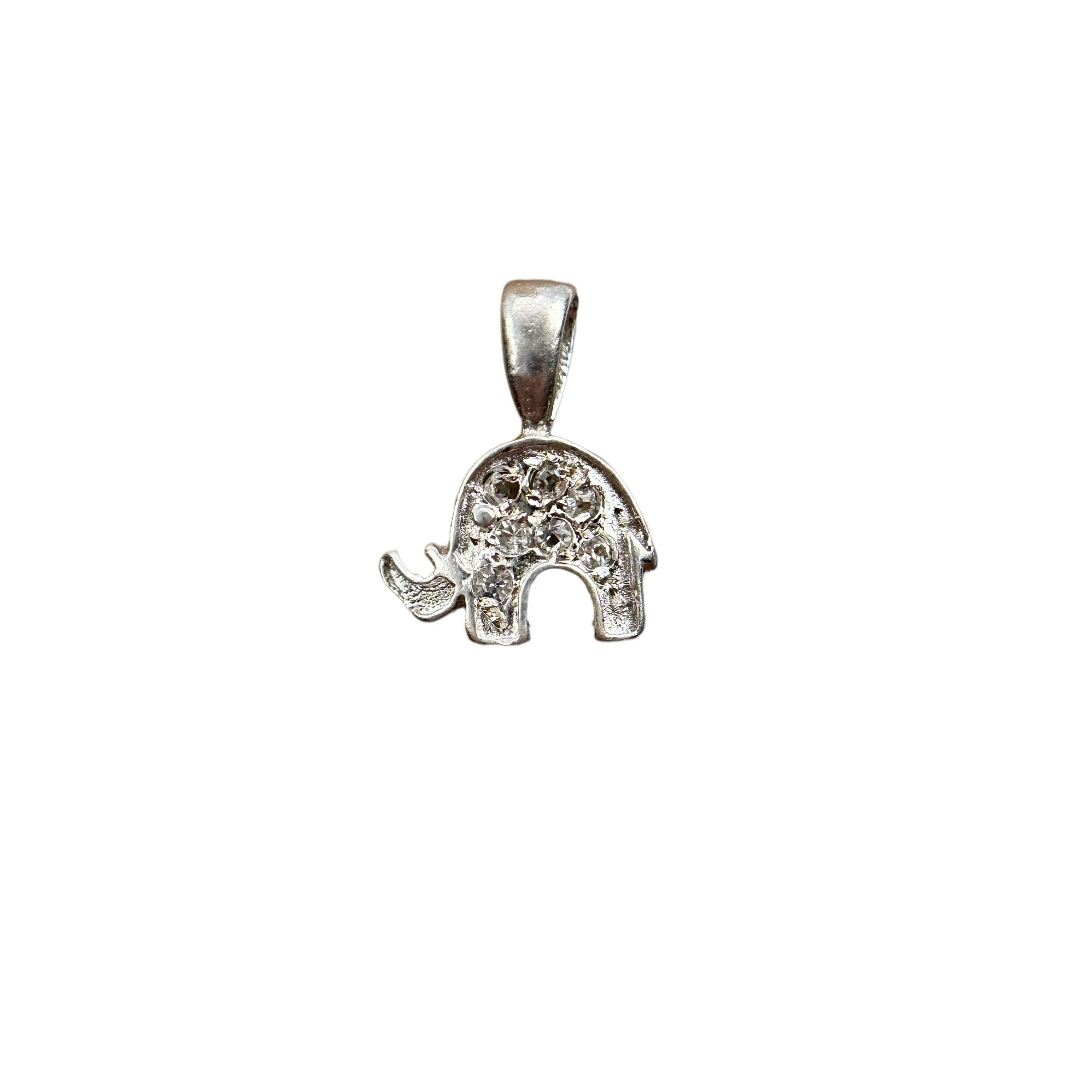 Pendentif éléphant en argent sterling cloisonné vintage - France