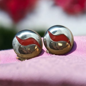 Large Ear Clips 23 mm 835 Silver Earrings Ear Clips Vintage Retro Eyecatcher Gift Ladies