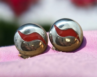Large ear clips 23 mm 835 silver earrings ear clips vintage retro eye-catcher gift for women