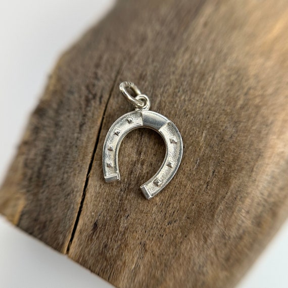 Horseshoe 830 silver vintage gift 17 x 11 mm with… - image 6