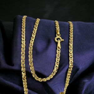 Bean chain gold 585 60 cm necklace ship anchor chain chain modern wedding gift bride luxury 14 carat 14ct 585 gold chain gold chain